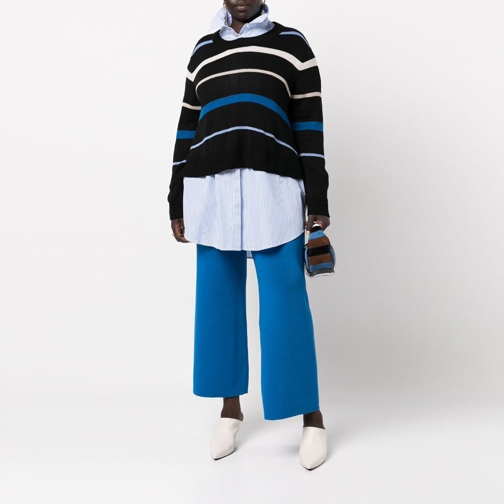 NWT New $168 11 HONORÉ Emily Stripe Wool Blend Sweater Size 3 US XXL